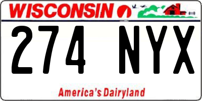 WI license plate 274NYX
