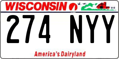 WI license plate 274NYY