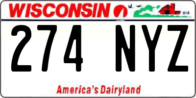 WI license plate 274NYZ