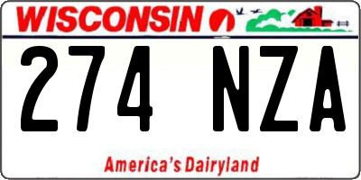 WI license plate 274NZA