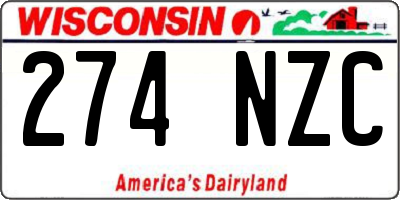 WI license plate 274NZC