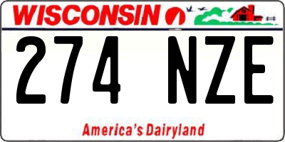 WI license plate 274NZE