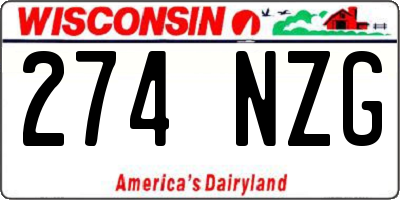 WI license plate 274NZG