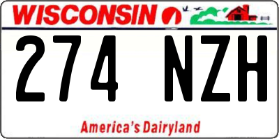 WI license plate 274NZH