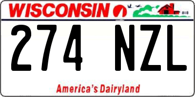 WI license plate 274NZL