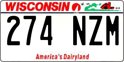 WI license plate 274NZM