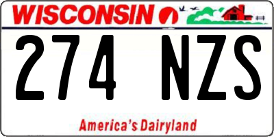 WI license plate 274NZS