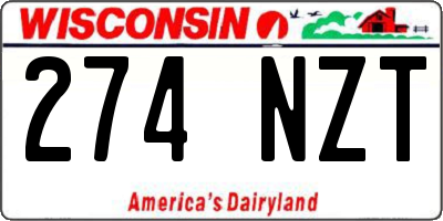 WI license plate 274NZT