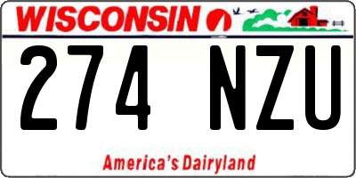 WI license plate 274NZU