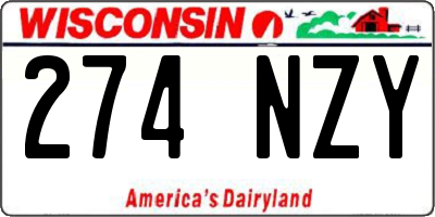 WI license plate 274NZY