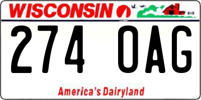 WI license plate 274OAG
