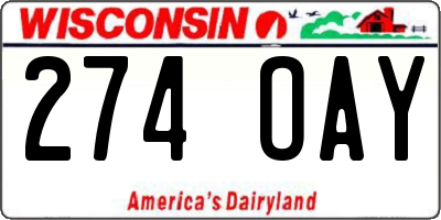 WI license plate 274OAY