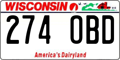WI license plate 274OBD
