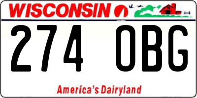 WI license plate 274OBG