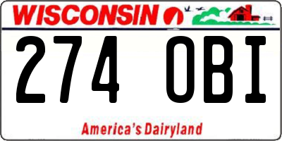 WI license plate 274OBI