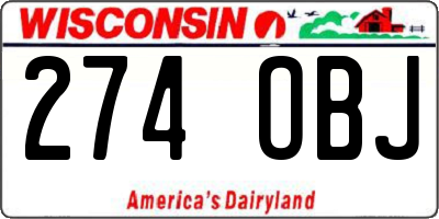 WI license plate 274OBJ