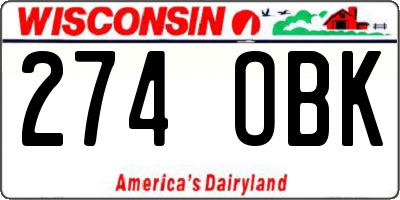 WI license plate 274OBK
