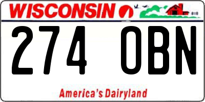 WI license plate 274OBN