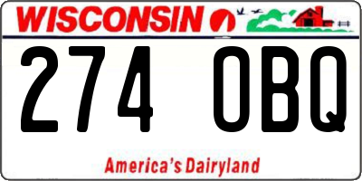 WI license plate 274OBQ