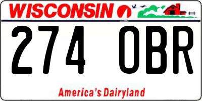 WI license plate 274OBR