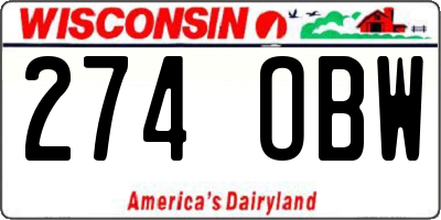 WI license plate 274OBW