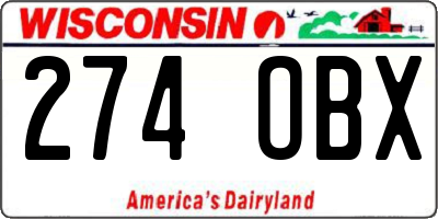 WI license plate 274OBX