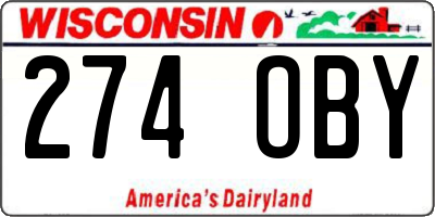 WI license plate 274OBY