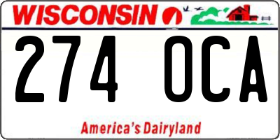 WI license plate 274OCA