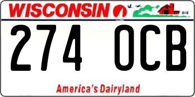 WI license plate 274OCB