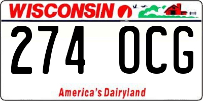 WI license plate 274OCG