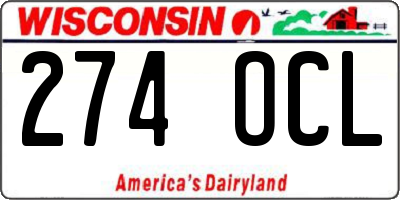 WI license plate 274OCL