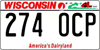 WI license plate 274OCP
