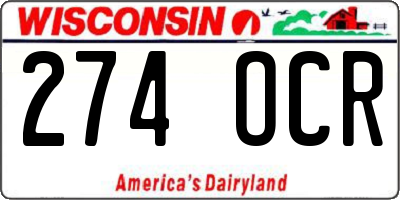 WI license plate 274OCR