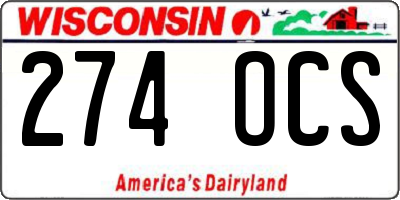 WI license plate 274OCS