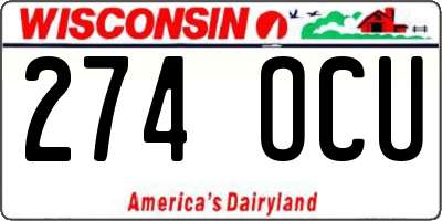 WI license plate 274OCU