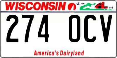 WI license plate 274OCV