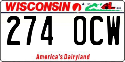 WI license plate 274OCW