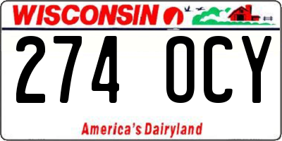 WI license plate 274OCY