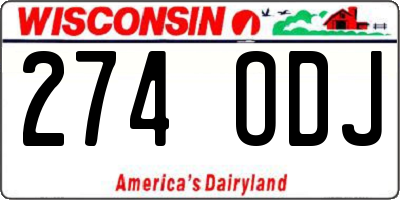 WI license plate 274ODJ