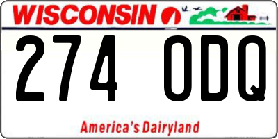WI license plate 274ODQ
