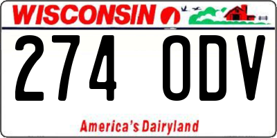 WI license plate 274ODV