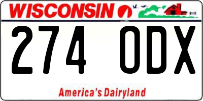 WI license plate 274ODX