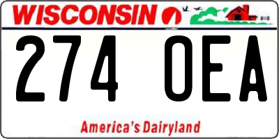 WI license plate 274OEA