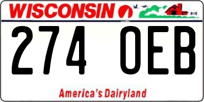 WI license plate 274OEB