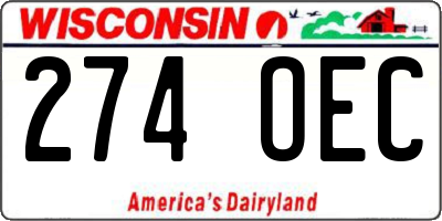 WI license plate 274OEC