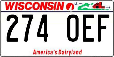 WI license plate 274OEF