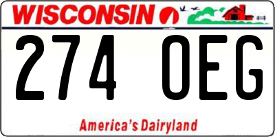 WI license plate 274OEG