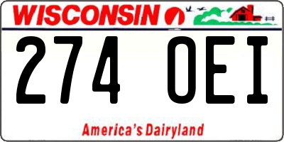WI license plate 274OEI