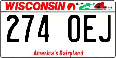 WI license plate 274OEJ