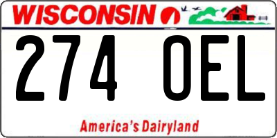WI license plate 274OEL